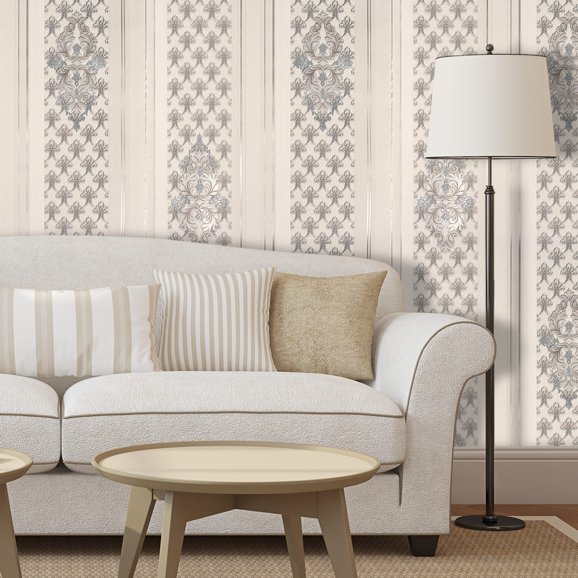 82938309 Обои бумажные Гомельобои серые 0.53 м 9101-21 Жаклин Santreyd - Вид №2