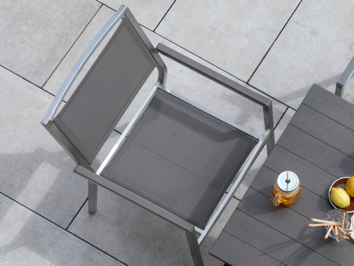 60.00.0357 Кресло Brisbane aluminium silver / с покрытием Tex taupe Mbm  - Вид №1