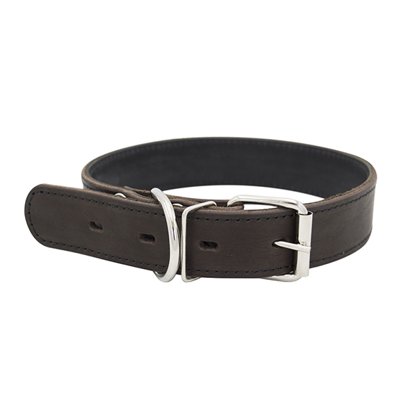 ПР0048219 Ошейник для собак Строченый 2сл 40мм 65см коричневый ZOOEXPRESS 