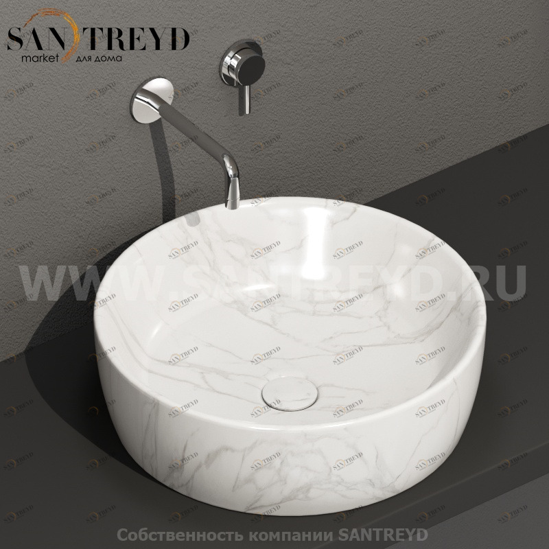 GE048AC Накладная раковина на столешницу  круглая Ceramica Globo GENESIS