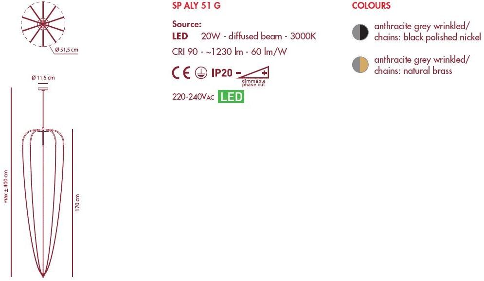 AXOLIGHT Светодиодный подвесной светильник из алюминия Alysoid sun-id-1383815 - Вид №13