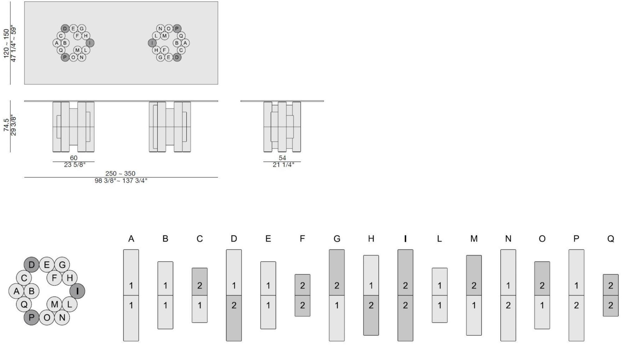 Porada Прямоугольный стол из массива дерева со стеклянной столешницей Nineteen sun-id-1361601 - Вид №2