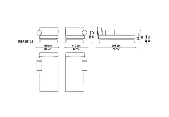 Ткань сад диван B&B Italia Outdoor смородина ARCH-00042710 - Вид №26