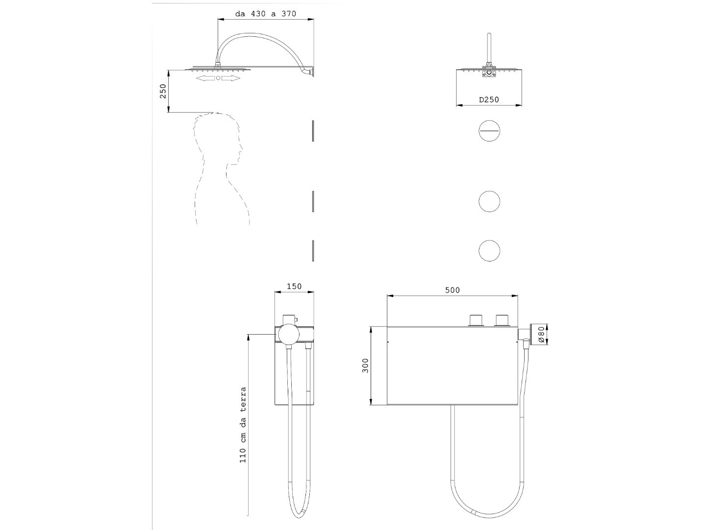 Набор для душа из нержавеющей стали с душем и ручным душем Cropelli Alyssia ARCH-00052055 - Вид №33