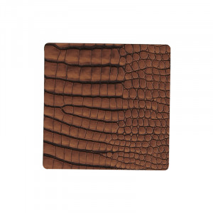 9897 CROCO cognac подстаканник квадратный 10x10 см, толщина 2мм;LIND DNA