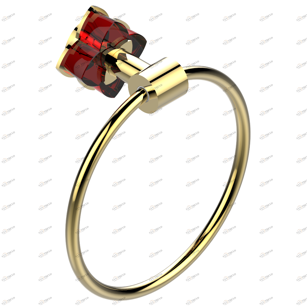 U6C-504N Полотенцедержатель-кольцо-Ø 180 мм одинарное Thg-paris Pétale de Cristal, красный хрусталь Золото U6C-504N CAT.F