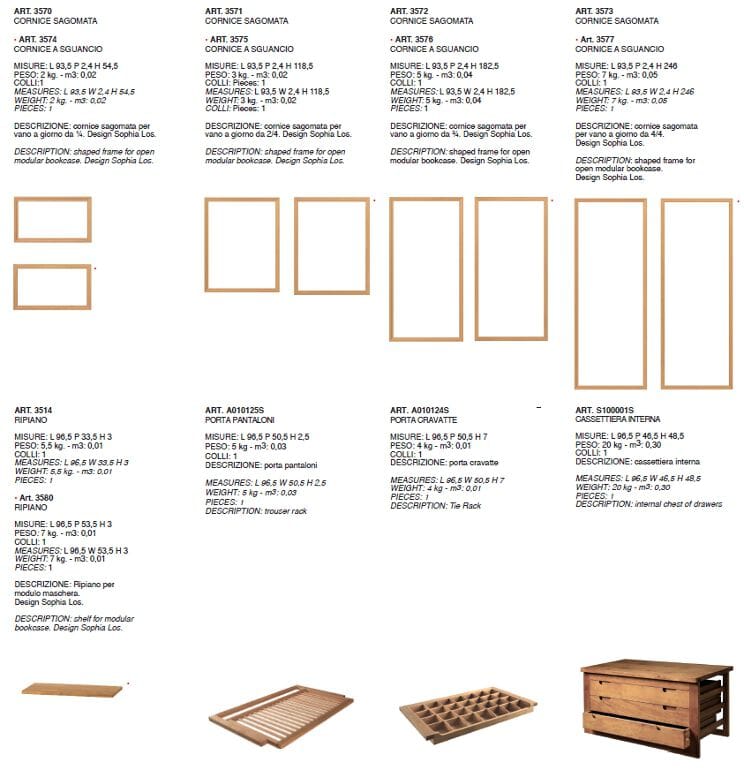 Секционный книжный шкаф из вишни Morelato Maschera ARCH-00115009 - Вид №7