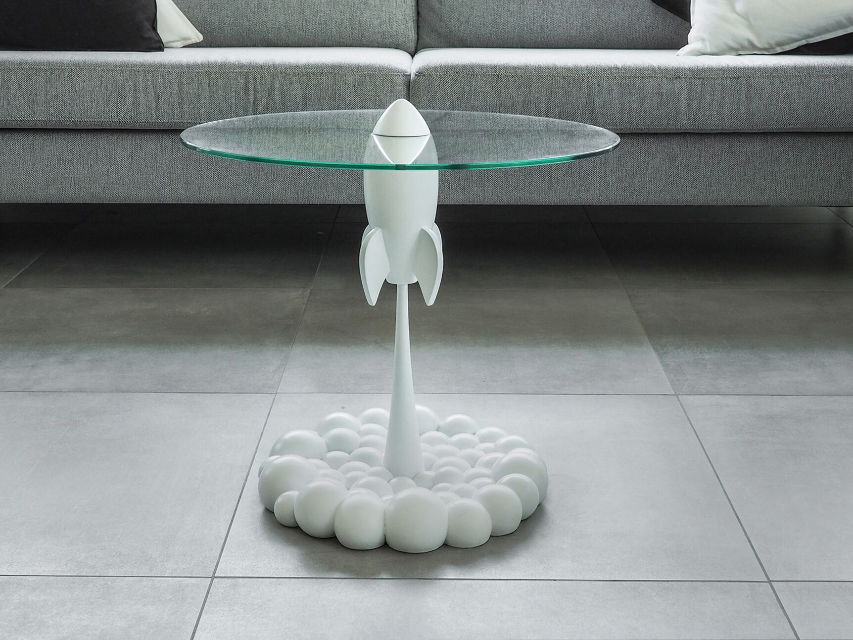 Стеклянный круглый журнальный столик LO Contemporary SINGLE ROCKET ARCH-00090106 - Вид №5