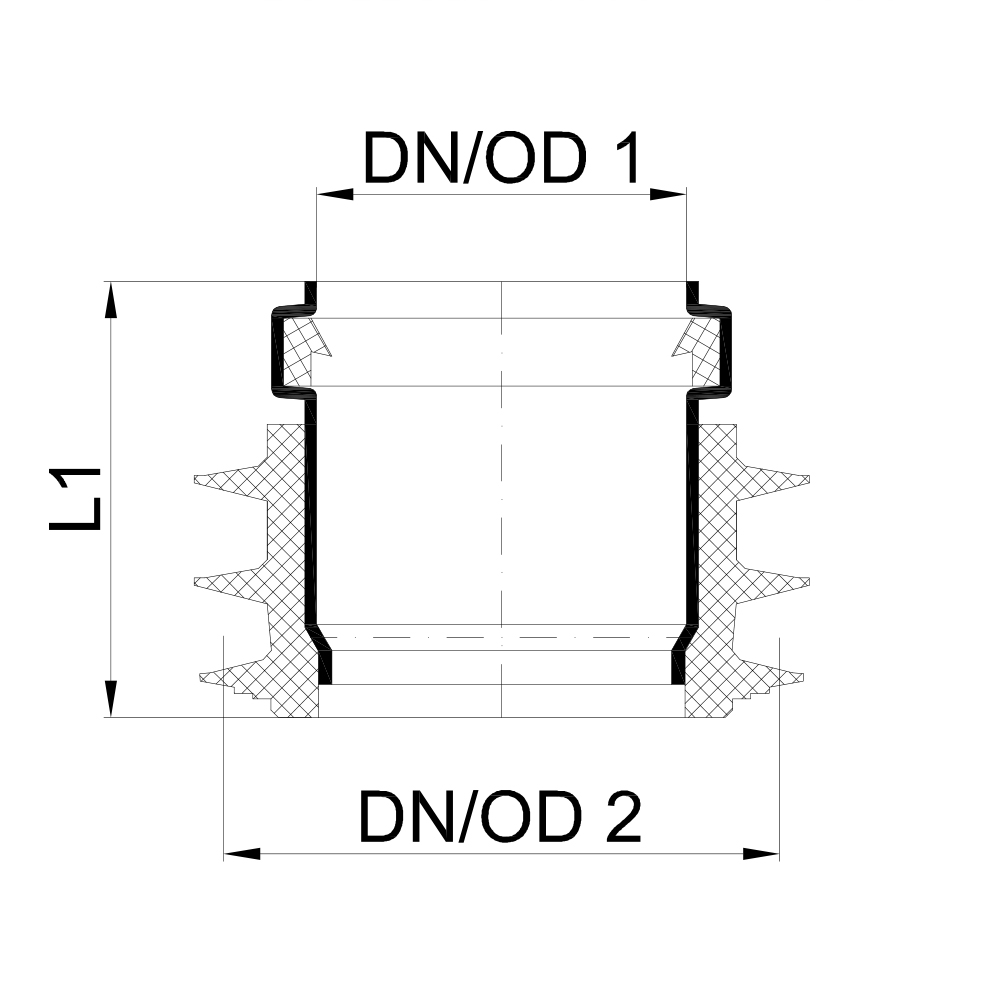 02863 Соединения с чугунными и фиброцементными трубами Tece  - Вид №1
