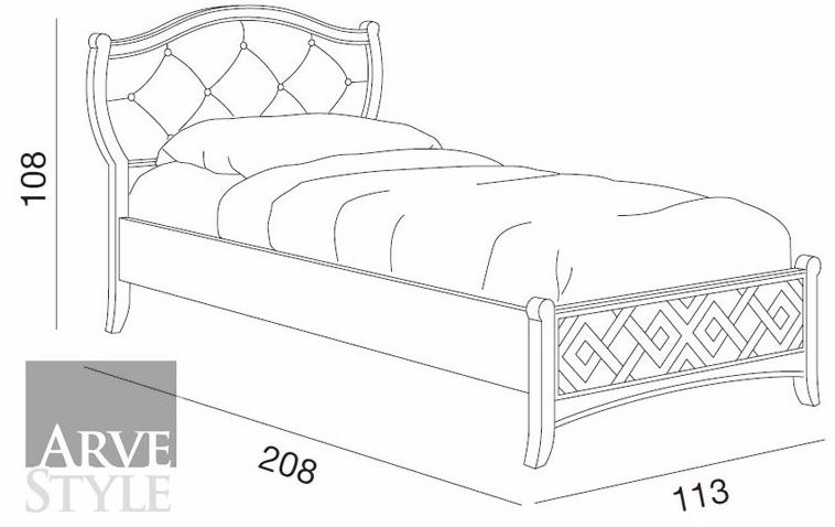 Arvestyle Лакированная кровать с изголовьем капитоне Naima Sl-0578-w - Вид №1