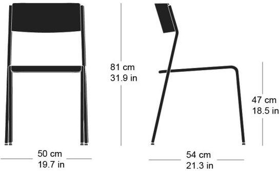 horgenglarus Накладной стул из фанеры с открытой спинкой  8-360  - Вид №11