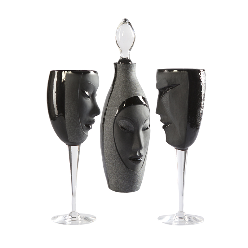 4446 Набор чёрной хрустальной посуды «Электро Куб» Maleras  - Вид №2