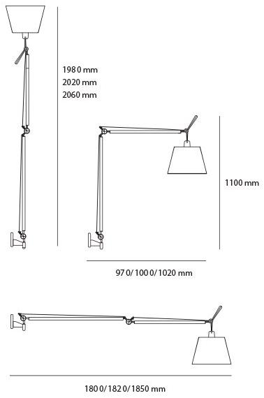 Artemide Настенный светильник из алюминия и ткани Tolomeo sun-id-1413751 - Вид №2