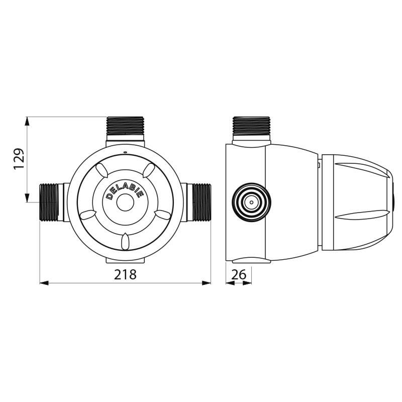 731500 Центральный термостатический смеситель PREMIX CONFORT DELABIE  - Вид №1