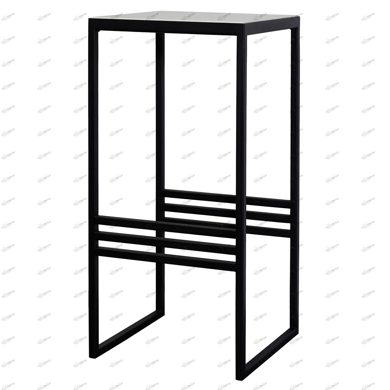 Приставной столик черный с мраморным топом 31 см FOR MISS  264006 Серый;черный 