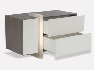 Прямоугольная тумбочка из дуба с освещением с ящиками