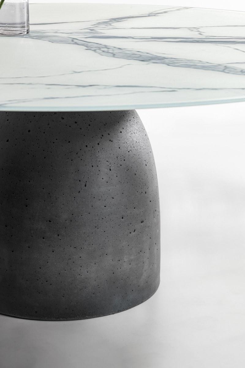 Lago Круглый стол с бетонным основанием и столешницей из xglass sun-id-1481559 - Вид №1