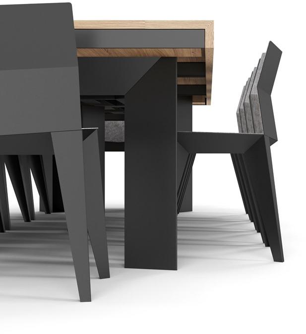 ODESD2 Стол для переговоров из стали и дерева с системой управления кабелями sun-id-1413519 - Вид №3