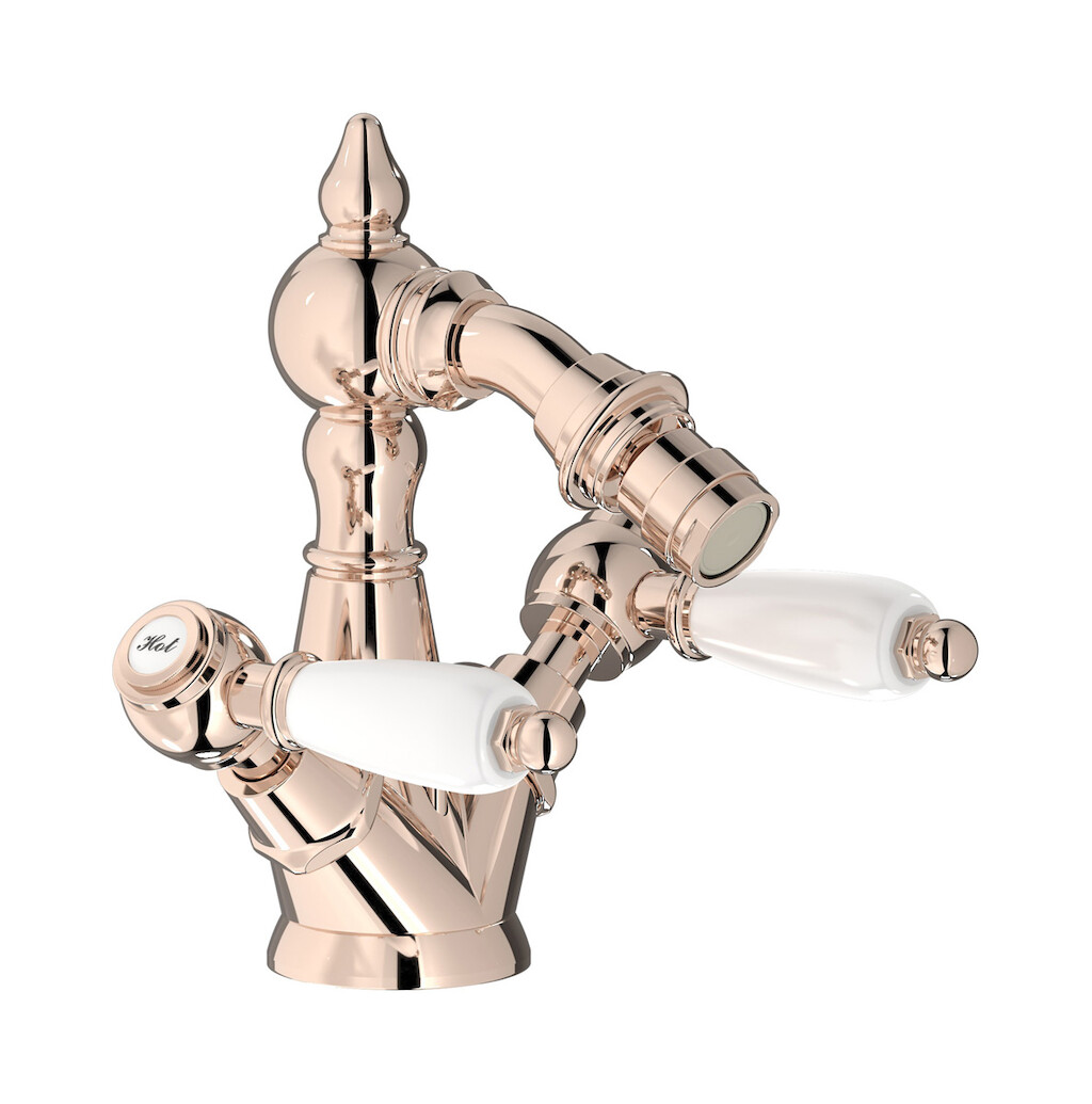 Смеситель для биде с 2 ручками в комплекте с донным клапаном. WE ARE IB hl225rs_2 Rose Gold Hermes