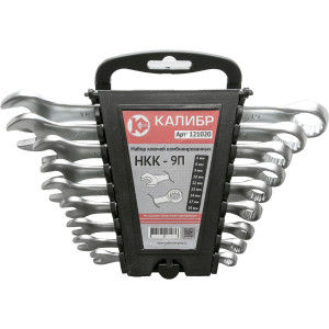 62580 Калибр Набор ключей комбинированных  НКК-9П (9 штук, CrV)