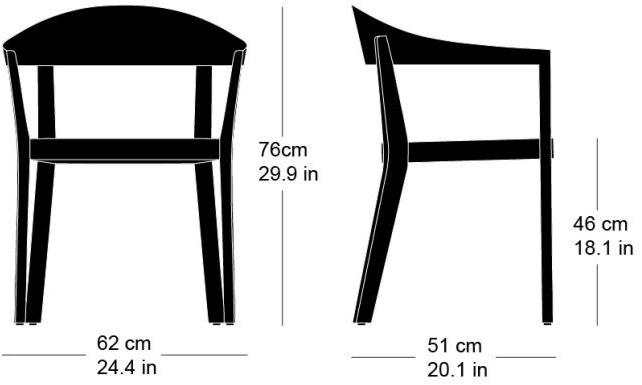 horgenglarus Штабелируемый стул из массива дерева с подлокотниками  3-350a  - Вид №10