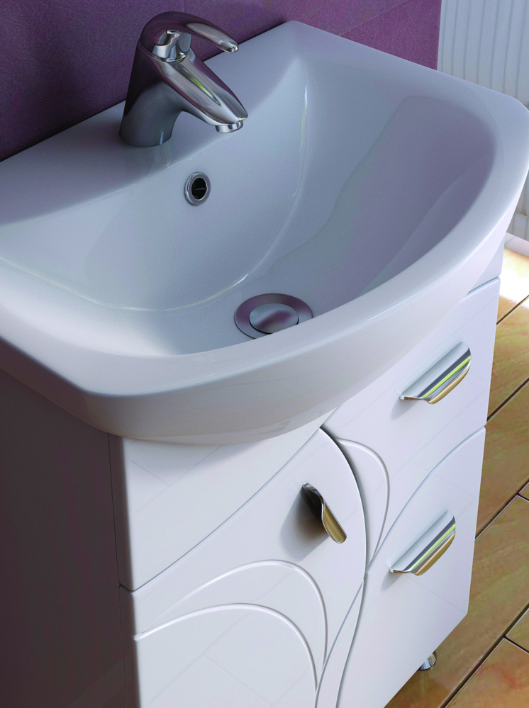 Тумба с раковиной Faina 2-600 (Балтика)600⨉300⨉830 мм белый Santreyd sun-id-664534 - Вид №1