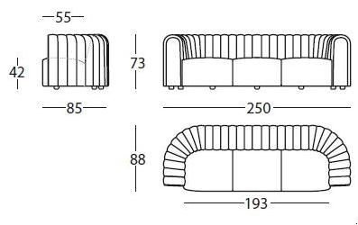 Sancal 3-х местный тканевый диван Core sun-id-1425561 - Вид №3