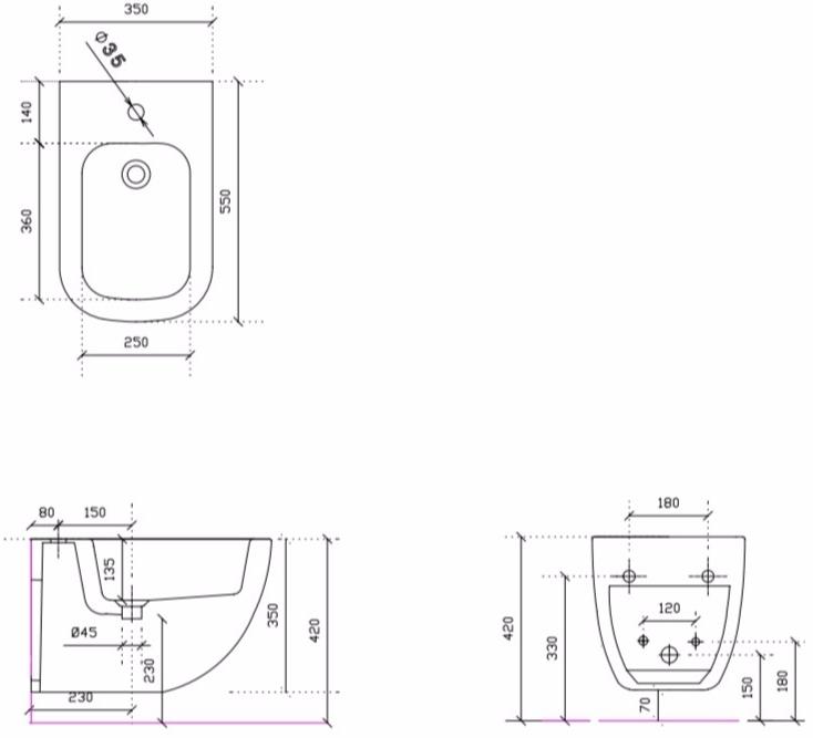 Биде подвесное PLUS DESIGN Galassia sun-id-1384986 - Вид №1
