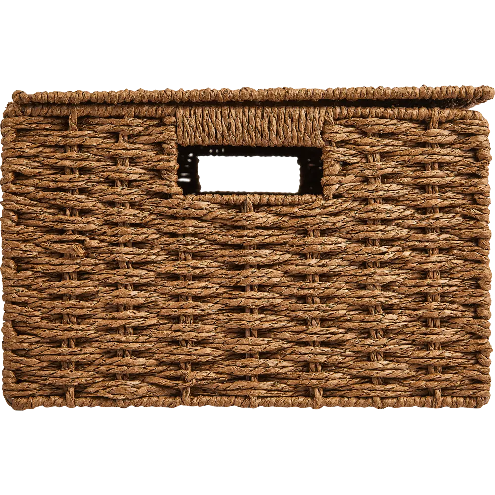 Корзина с крышкой для хранения 38x18x28 см бумага цвет коричневый 89344353 STLM-2209458 SPACEO Kub - Вид №3