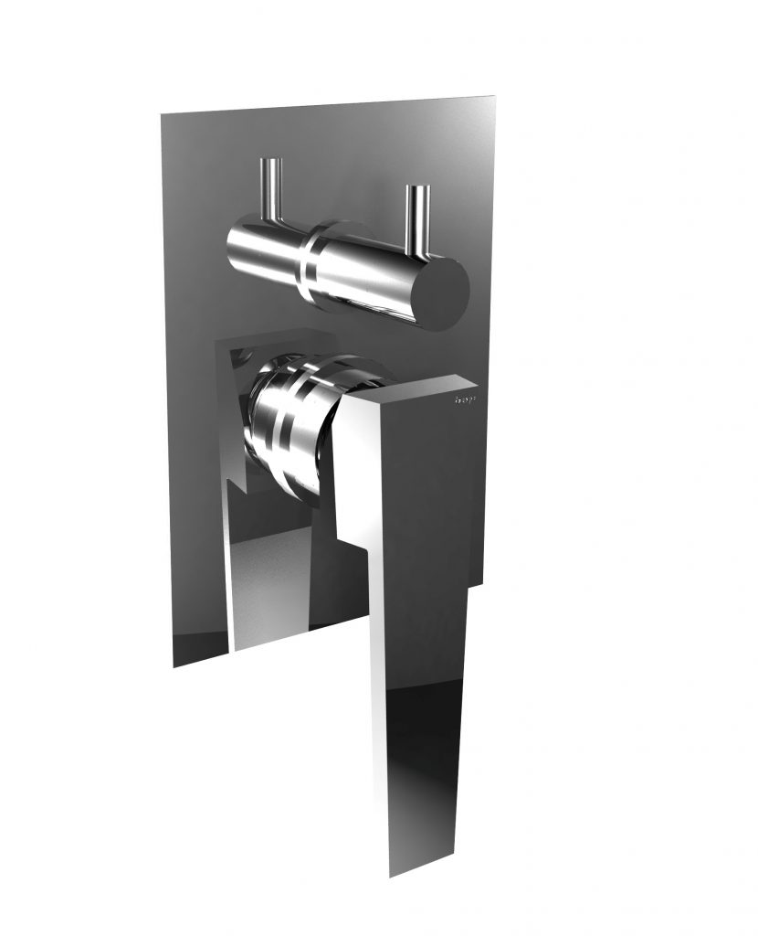 1519 Встроенный смеситель с механическим переключателем на 2 направления. Bongio Stelth
