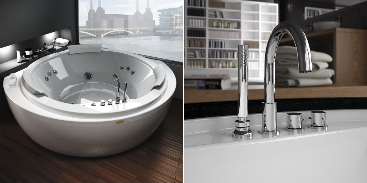 Ванна угловая с гидромассажем "BASE" Nova Corner 9H43-555A Jacuzzi 9H43555A - Вид №1