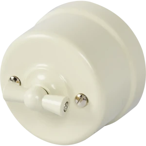 Выключатель накладной Electraline 2 клавиши проходной цвет слоновая кость