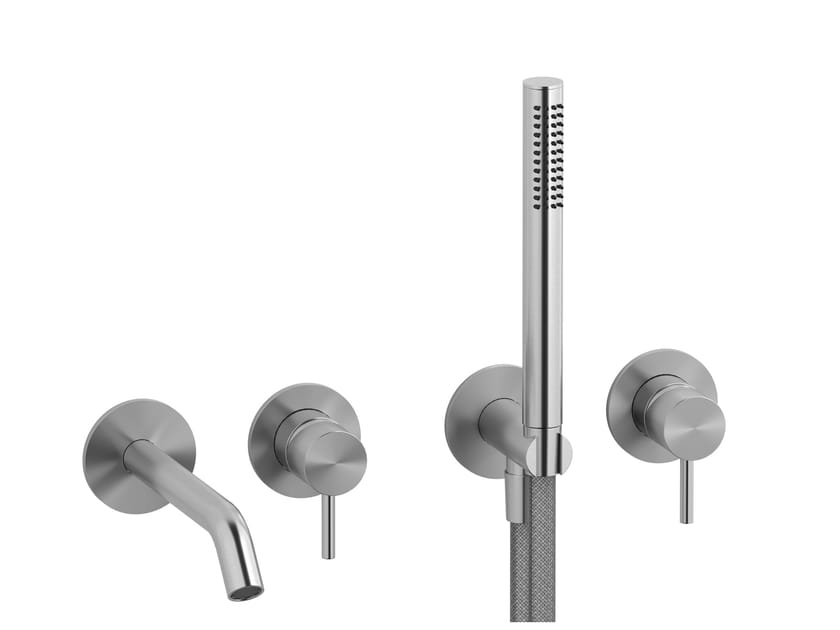 Настенный смеситель для ванны с 4 отверстиями из нержавеющей стали с ручным душем IB M316 ARCH-00085222