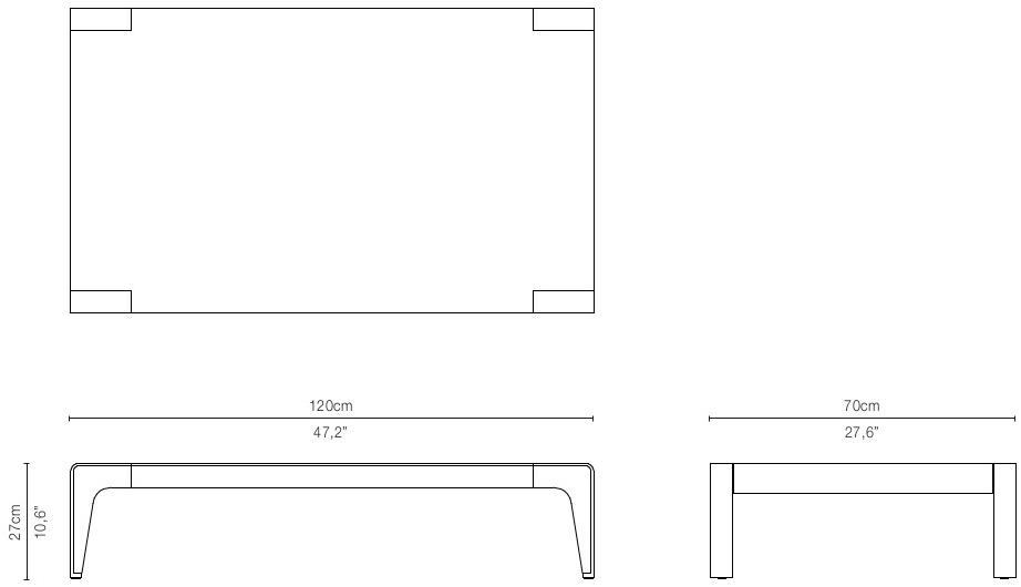 TRIBÙ Прямоугольный алюминиевый садовый столик Mirthe sofa 07482 - Вид №6