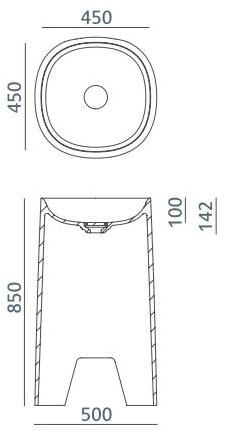Напольная раковина стоящая овальная Acquabella Acquawhite sun-id-1370189 - Вид №3