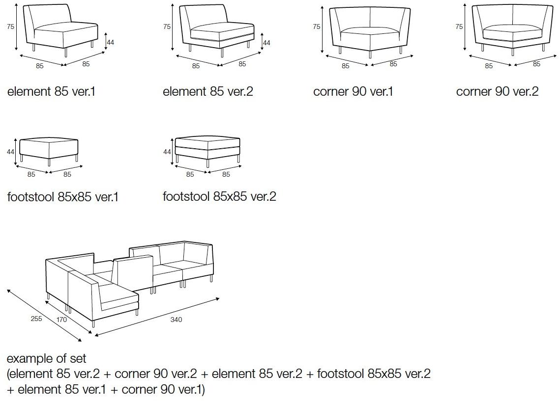 Sits Модульный угловой диван из ткани sun-id-1474759 - Вид №9