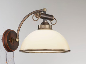 Стеклянный светодиодный настенный светильник с фиксированным кронштейном