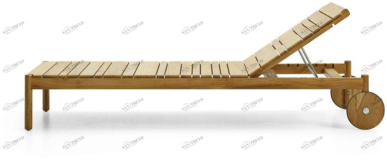 Varaschin Садовая кушетка из тика на колесиках Barcode 2180e