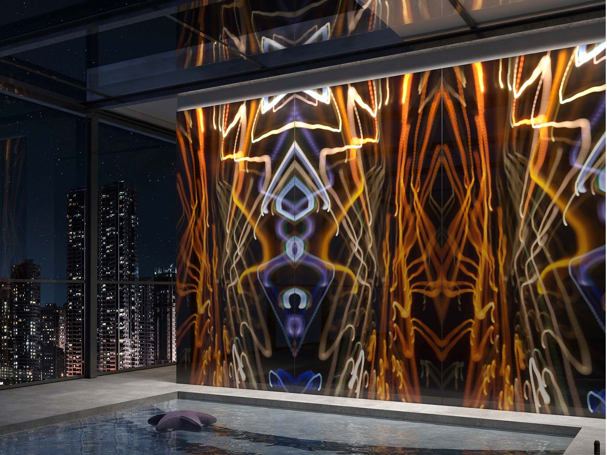 Декоративная панель из алюминия, стекла или ПММА Tecnografica Светящиеся дорожки ARCH-00038666