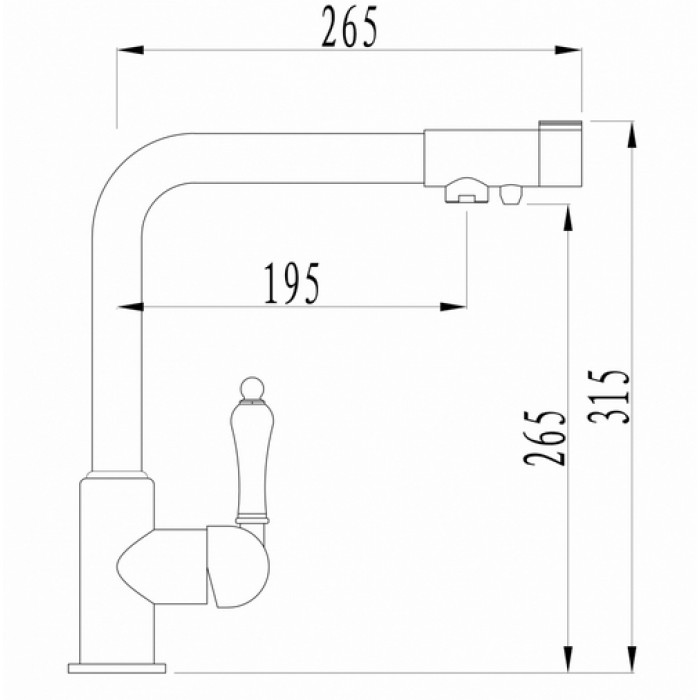 Zorg ZR 320 YF-33 песочный Смеситель для кухни Zorg 315х265  - Вид №2