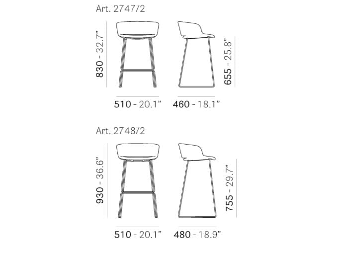 Табурет из ткани Pedrali Babila ARCH-00101950 - Вид №2