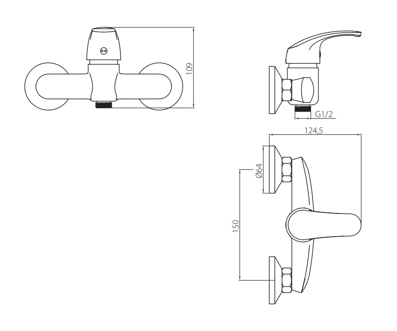 412000000 смеситель для душа Damixa Palace One  - Вид №1