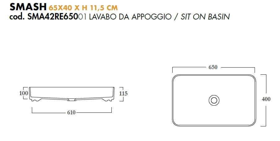 Керамическая прямоугольная столешница Olympia Ceramica Smash ARCH-00143089 - Вид №3