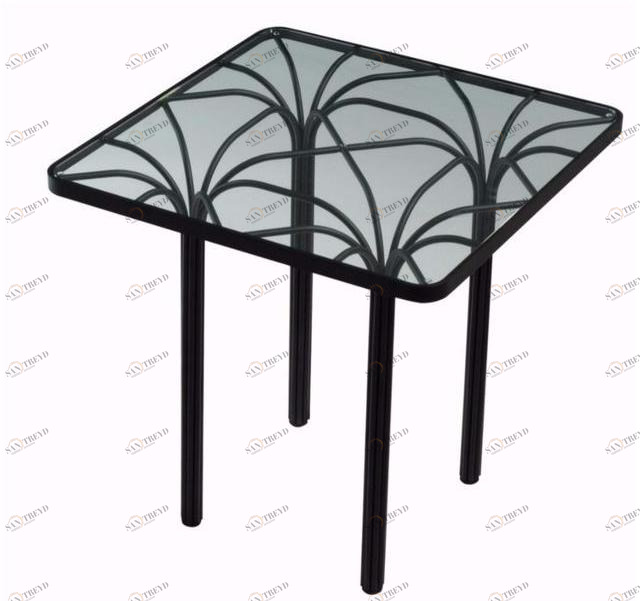 Roche Bobois Квадратный журнальный столик из стали и стекла sun-id-1449029