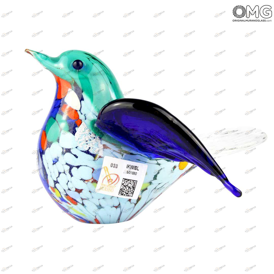 3253 ORIGINALMURANOGLASS Фигурка "Горлица"- серебро - Original Murano Glass OMG 8 см 