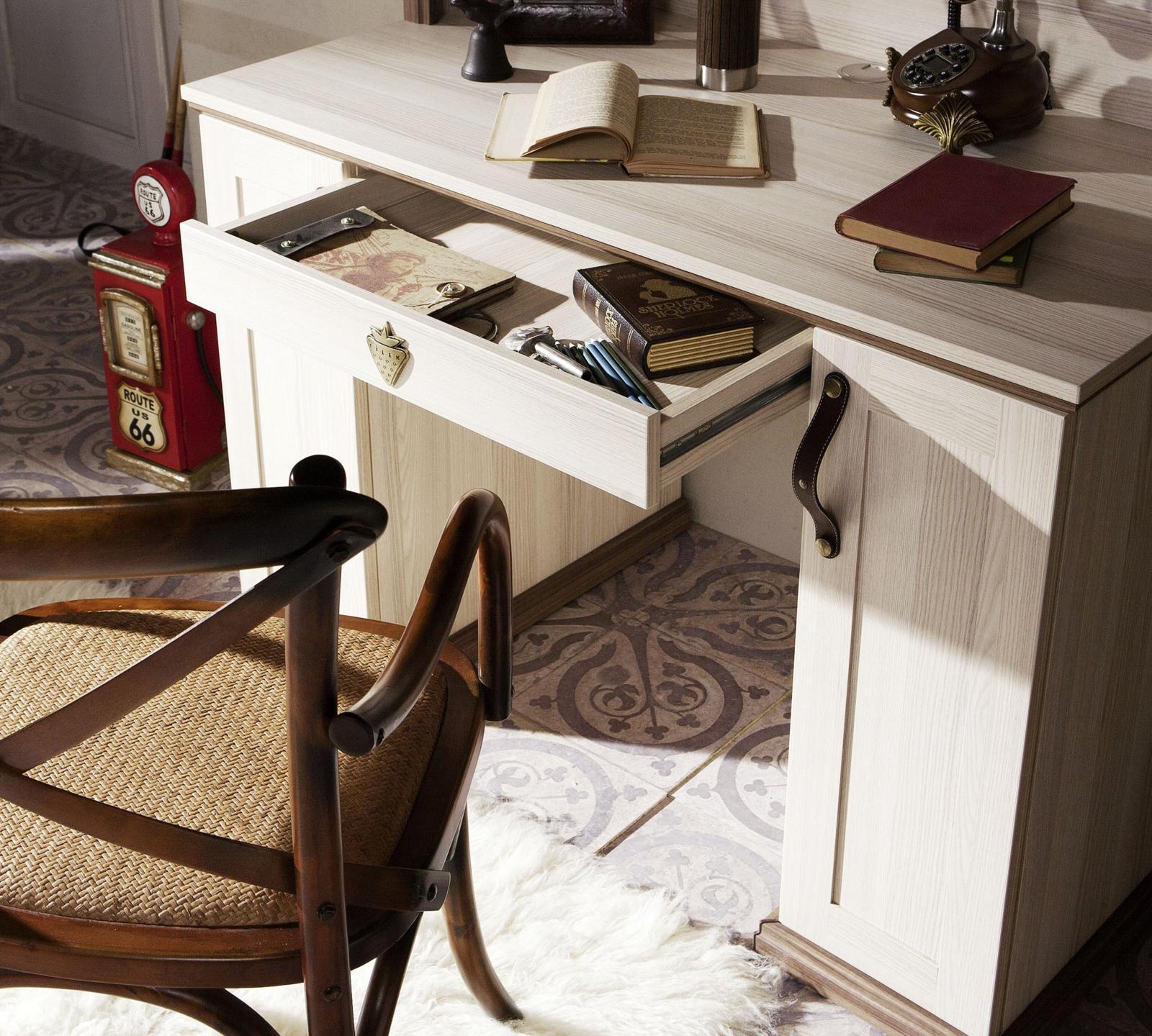 Письменный стол с ящиком и дверцами светлый орех 114 см ST Royal CILEK ROYAL 00-3832450 Бежевый Santreyd - Вид №8