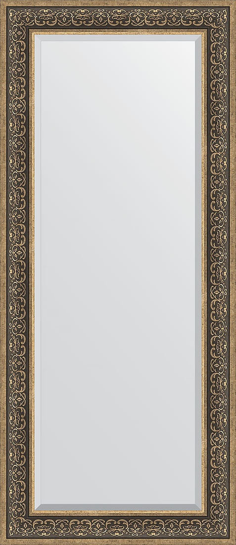 BY 3579 Зеркало с фацетом в багетной раме - вензель серебряный 101 mm EVOFORM Exclusive