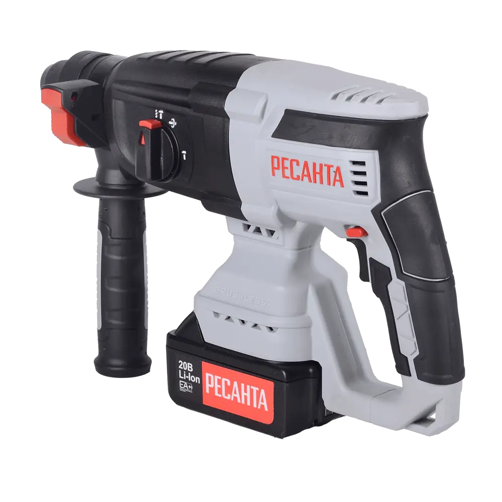 Перфоратор аккумуляторный SDS-plus Ресанта АП20/4, 20 В Li-Ion 2x4 Ач, 3.2 Дж STLM-2194541 - Вид №4