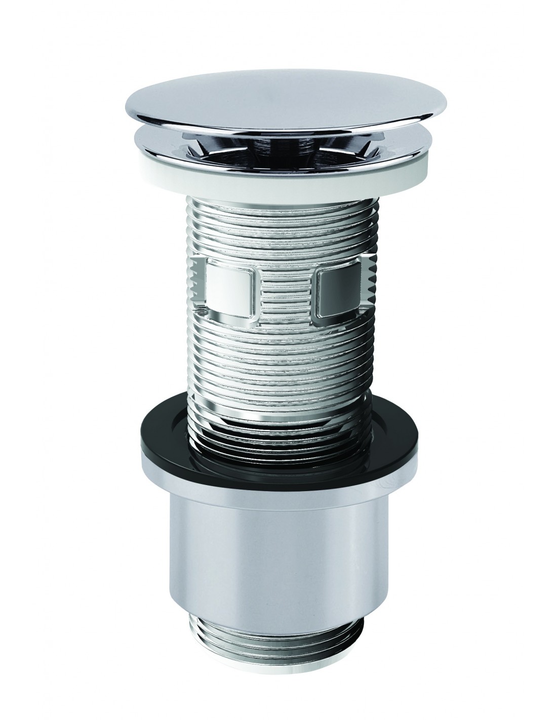 124900 000 00  Универсальный слив для умывальника Cut & Click, закрывающий клапан из латуни, h. 100 мм, хром Valentin Хром 