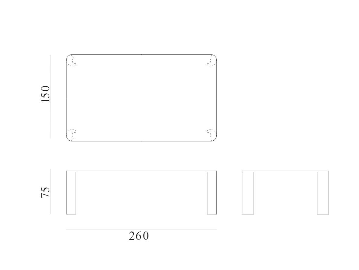 Травертин прямоугольный садовый стол Exteta 10th ARCH-00041565 - Вид №5
